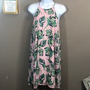 Everly Tropical Pink Sleeveless Dress Small